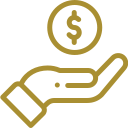 a hand holding a dollar sign in it's palm