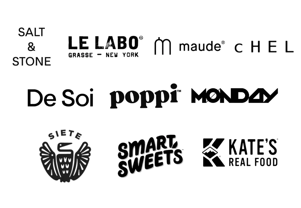 a bunch of logos that are on a white background