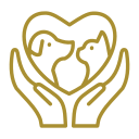 two hands holding two birds in the shape of a heart