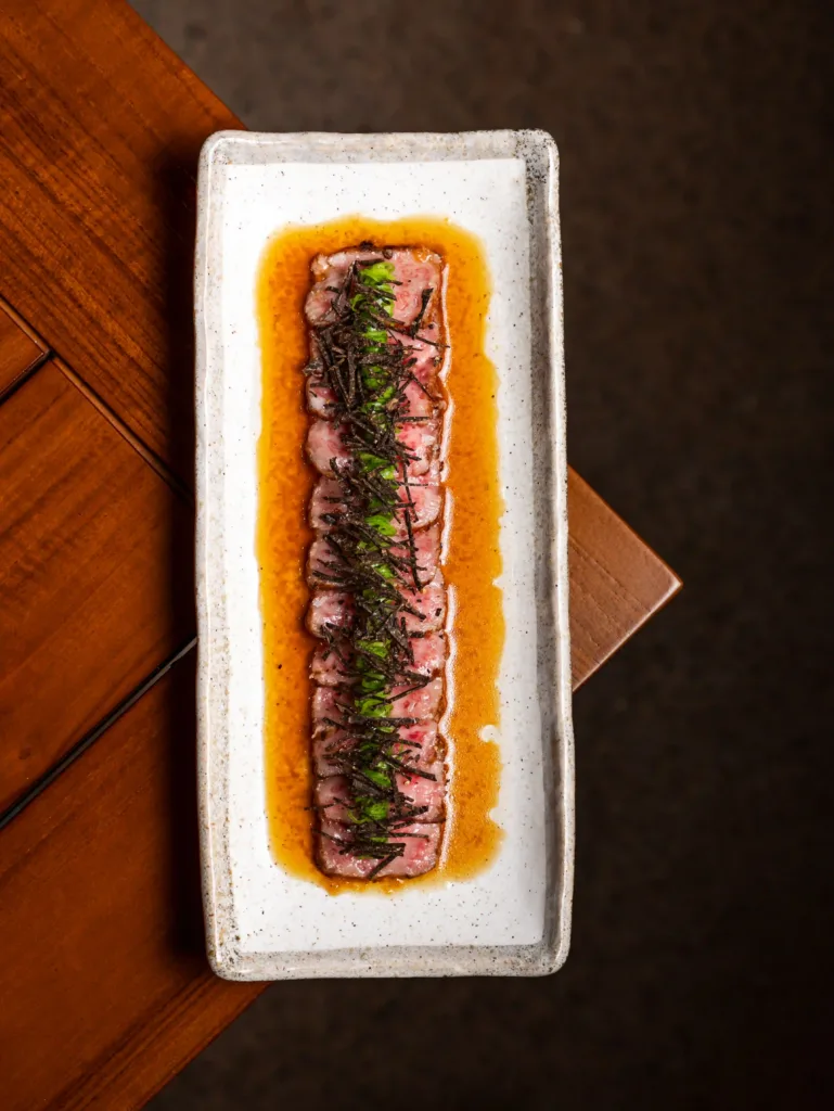 seared wagyu striploin with truffle ponzu