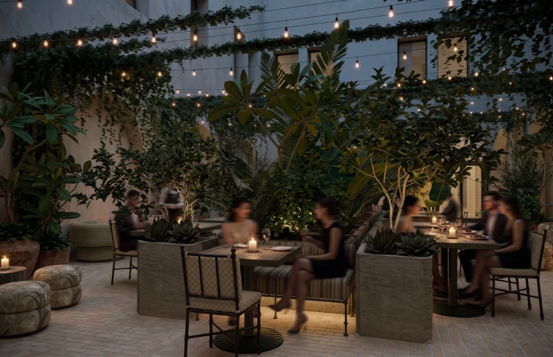 Dining in The Courtyard